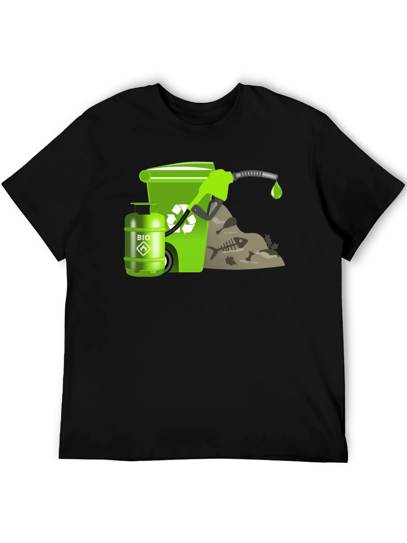 Eco-Friendly Biofuel T-Shirt - Black Cotton Tee