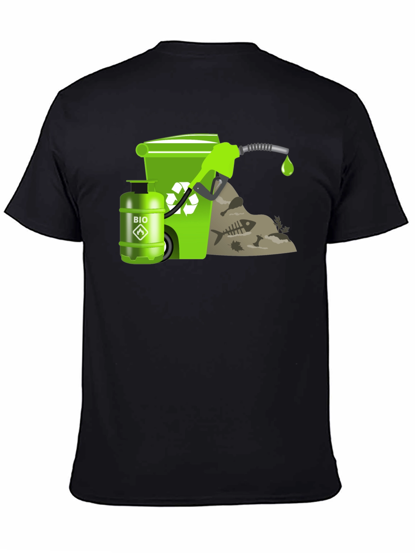 Eco-Friendly Biofuel T-Shirt - Black Cotton Tee