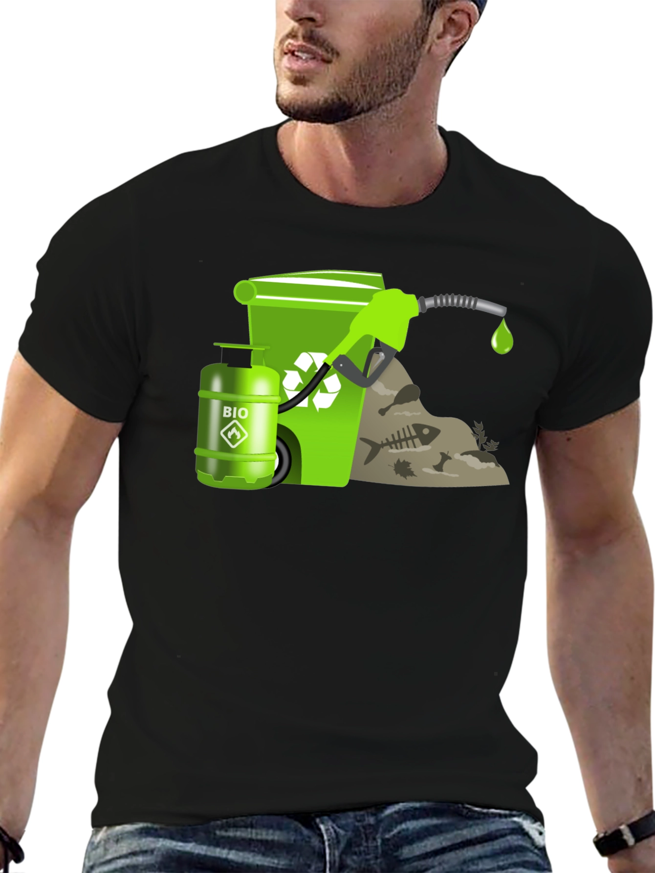 Eco-Friendly Biofuel T-Shirt - Black Cotton Tee