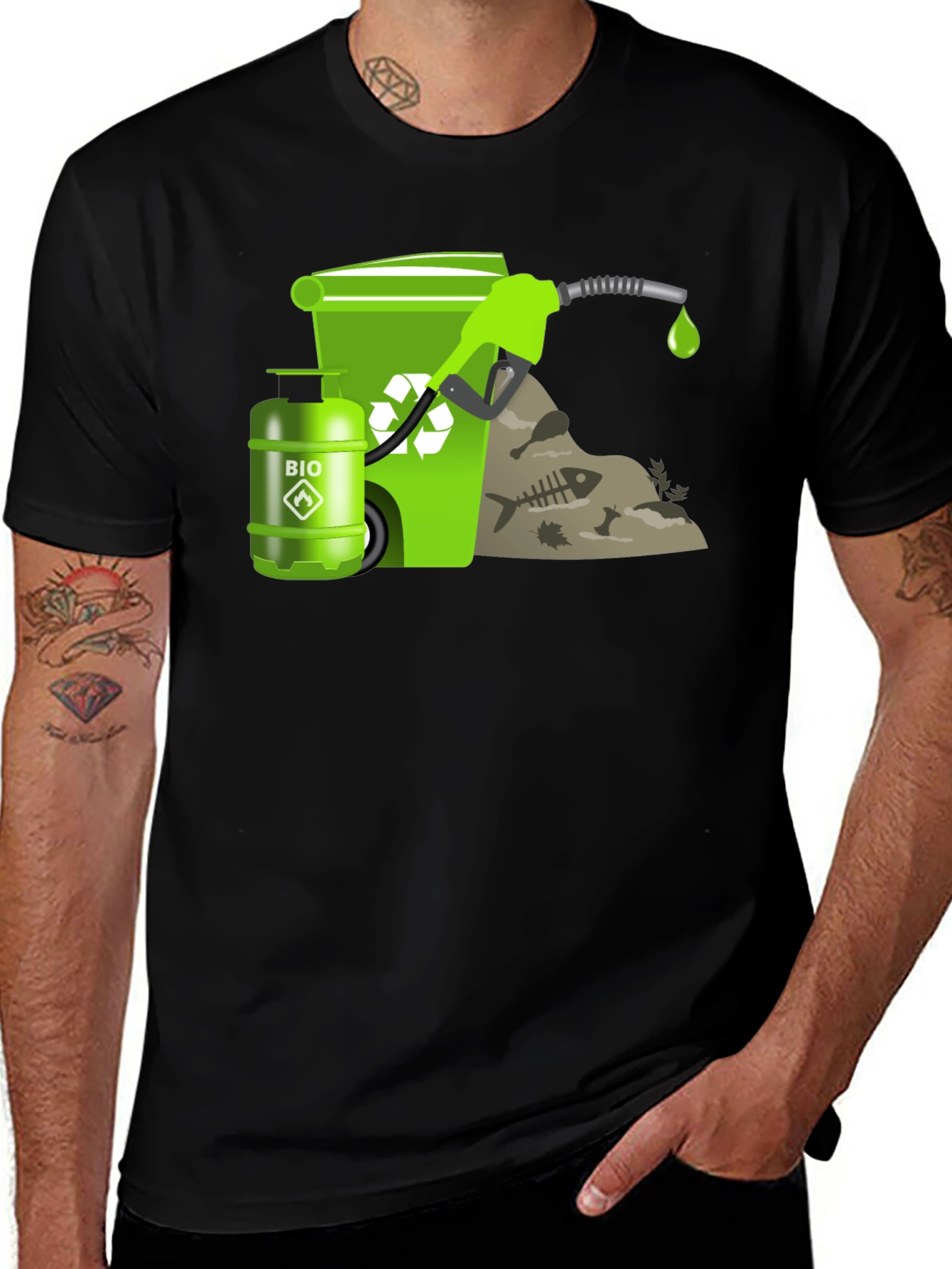 Eco-Friendly Biofuel T-Shirt - Black Cotton Tee