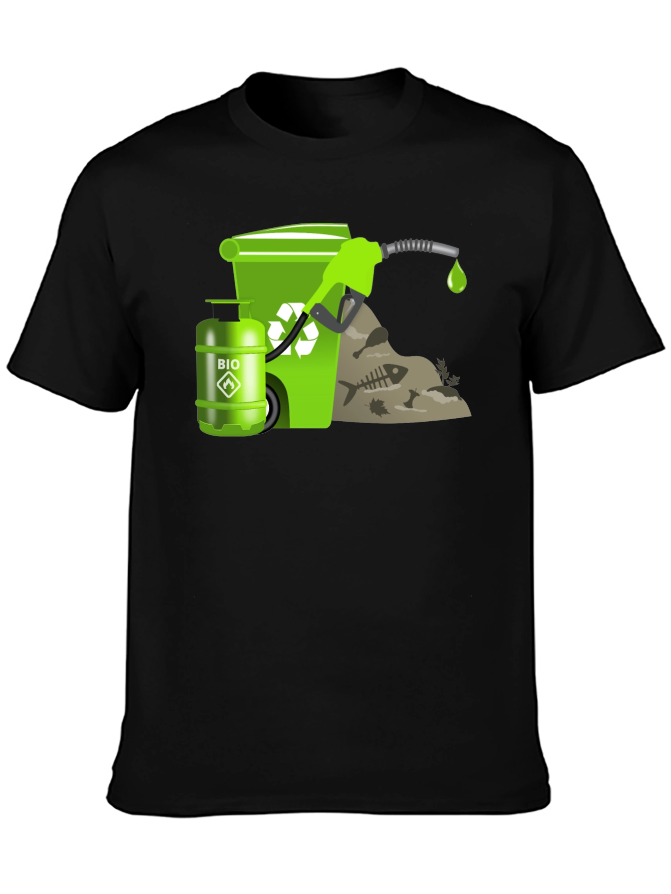 Eco-Friendly Biofuel T-Shirt - Black Cotton Tee
