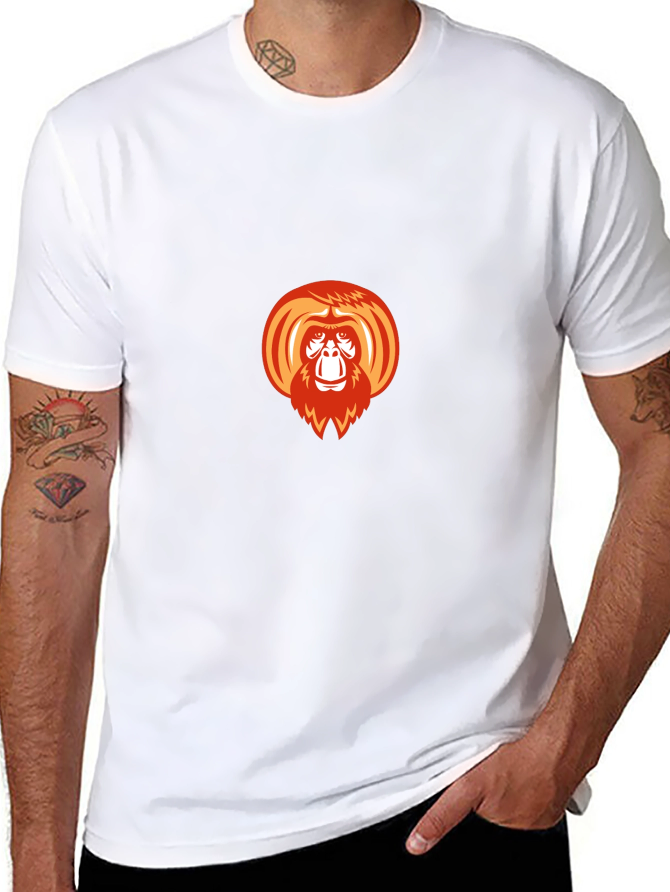 Orangutan Graphic Print Black T-Shirt