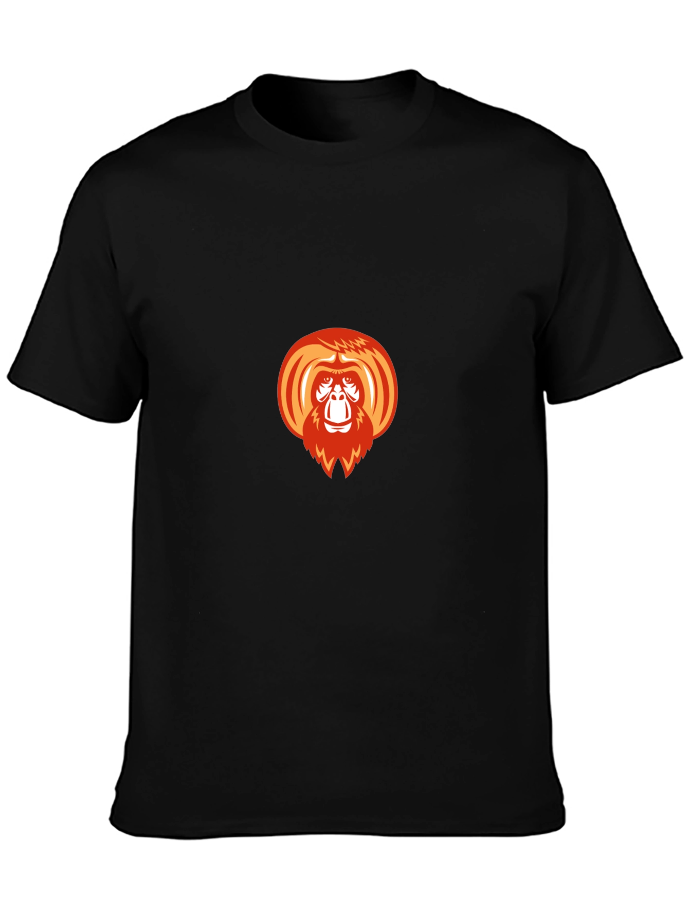 Orangutan Graphic Print Black T-Shirt