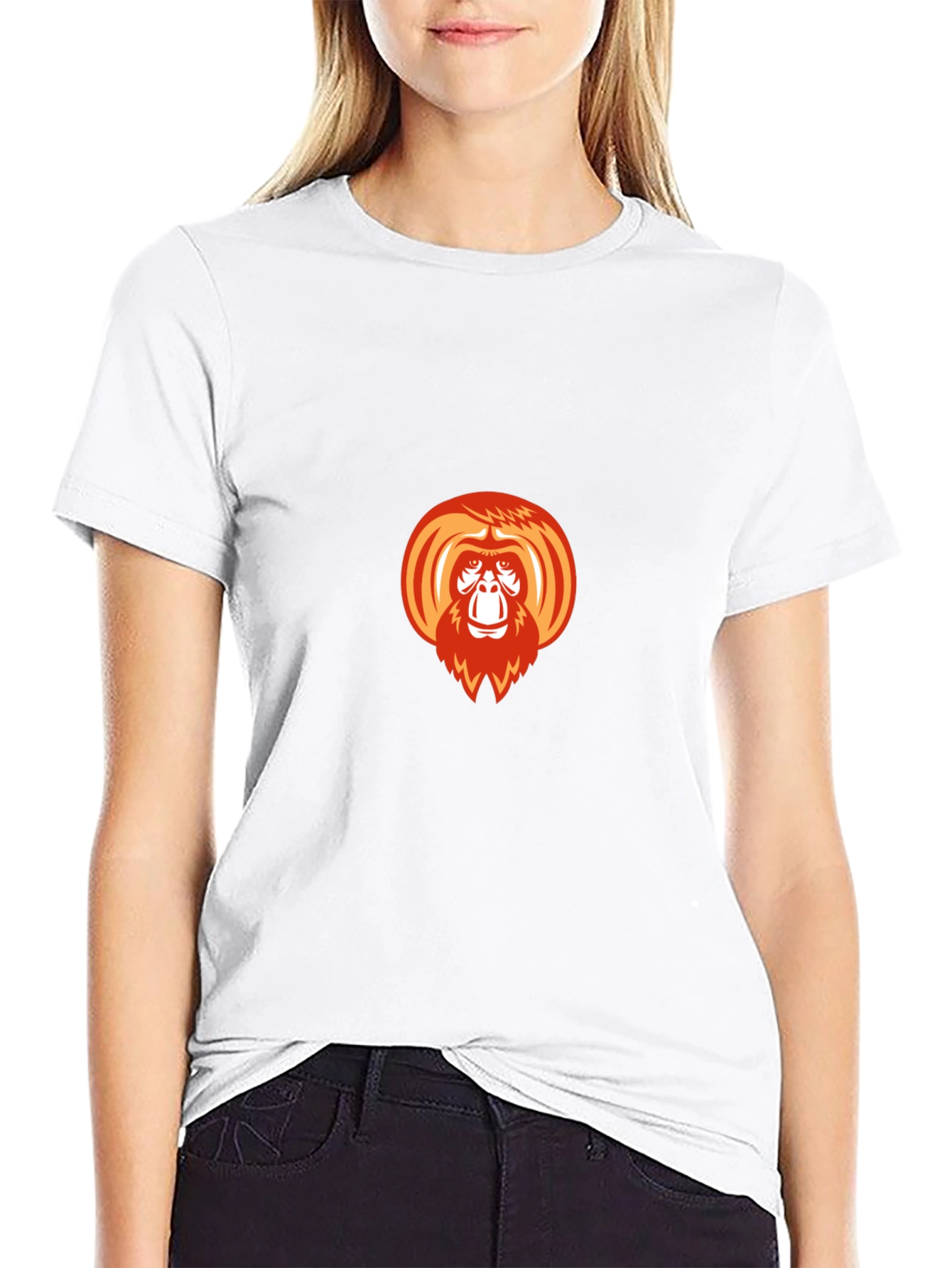 Orangutan Graphic Print Black T-Shirt