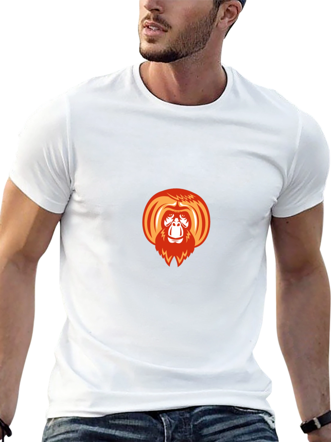 Orangutan Graphic Print Black T-Shirt