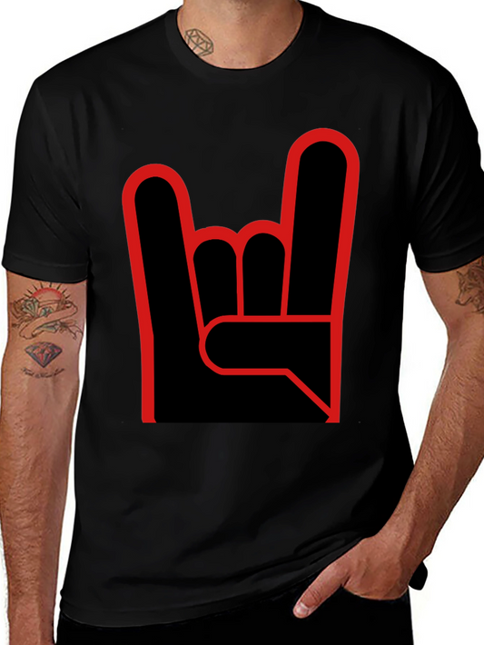 Rock On Graphic Tee - Black Cotton T-Shirt