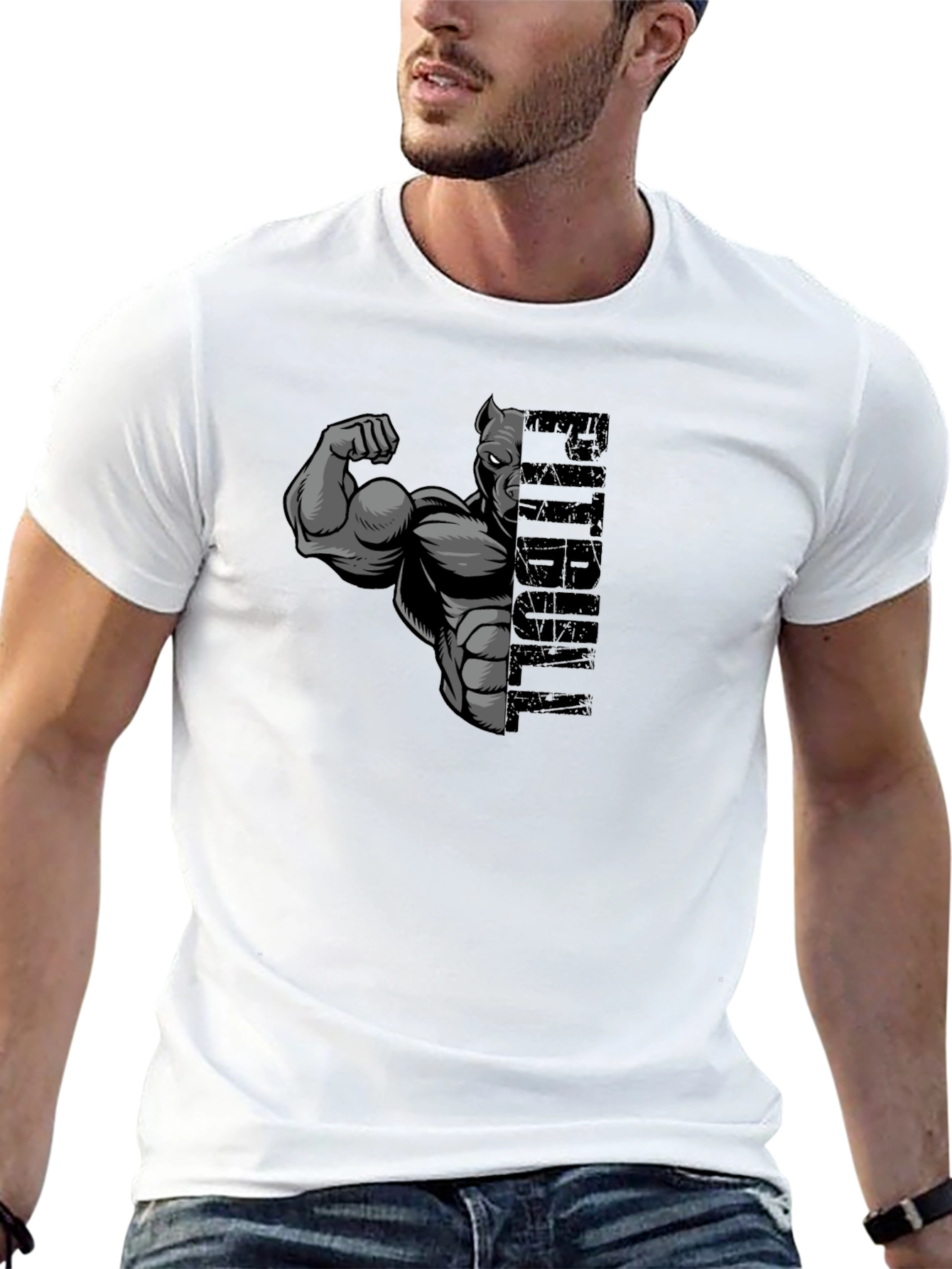 Pitbull Muscle Graphic T-Shirt - Black