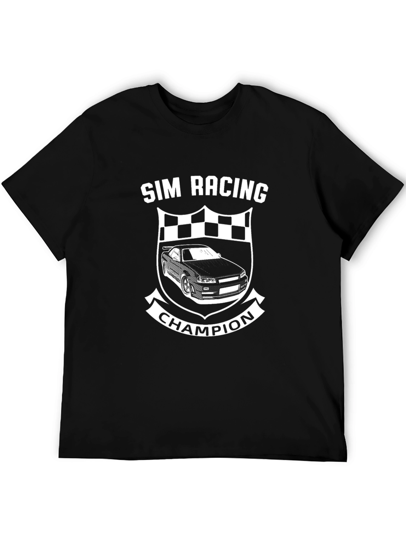 Sim Racing Champion Black Graphic Tee