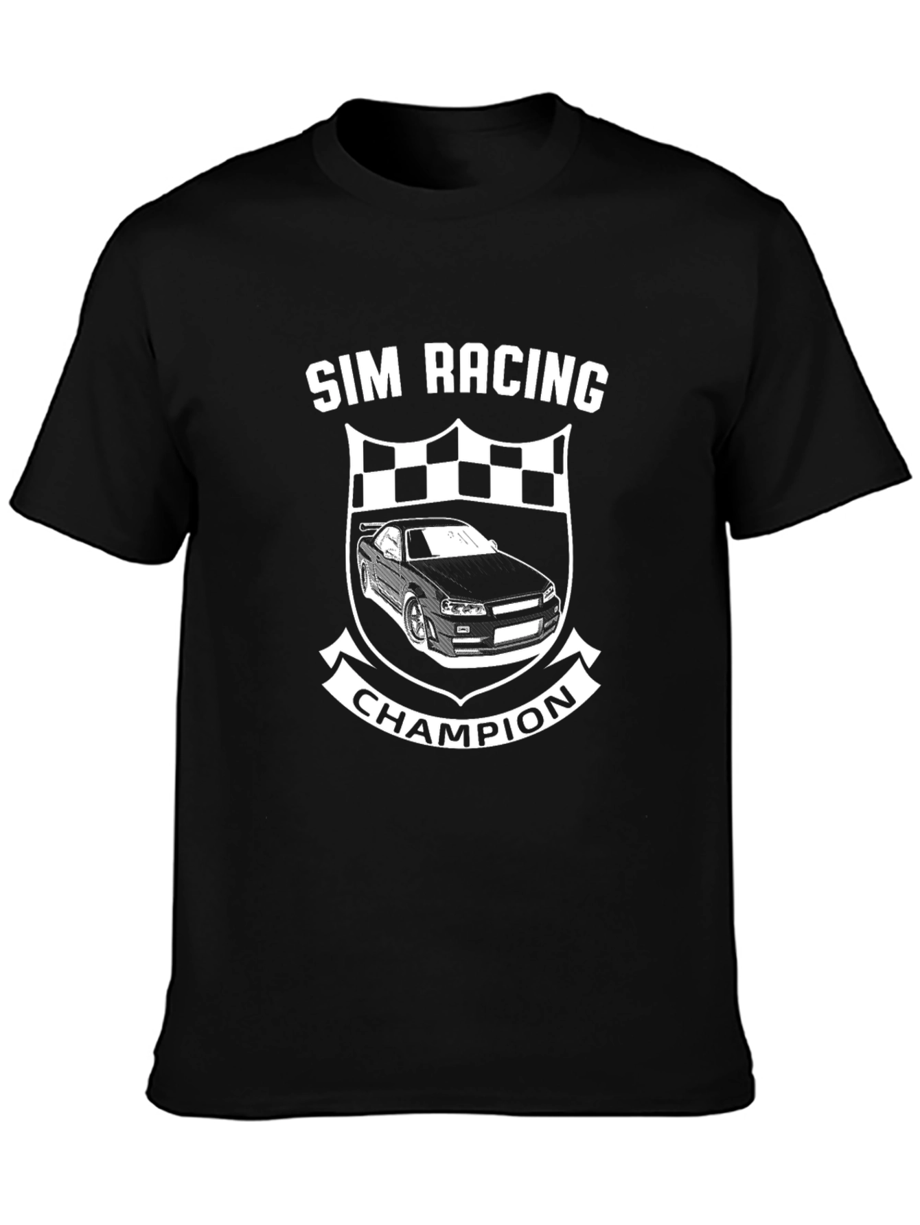 Sim Racing Champion Black Graphic Tee