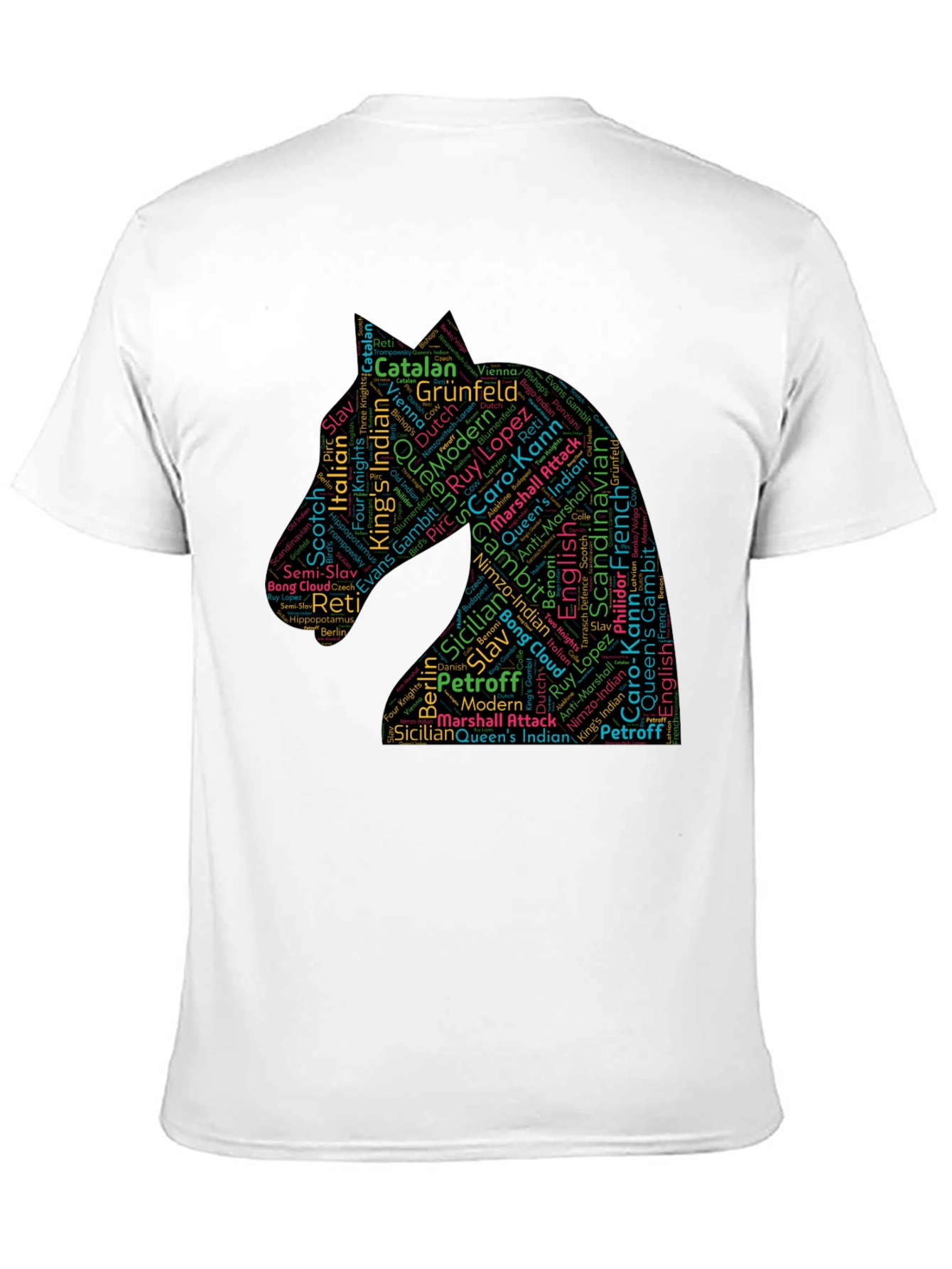 Chess Openings Knight Word Art T-Shirt
