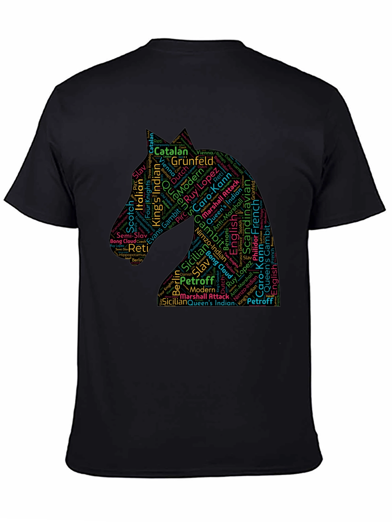 Chess Openings Knight Word Art T-Shirt