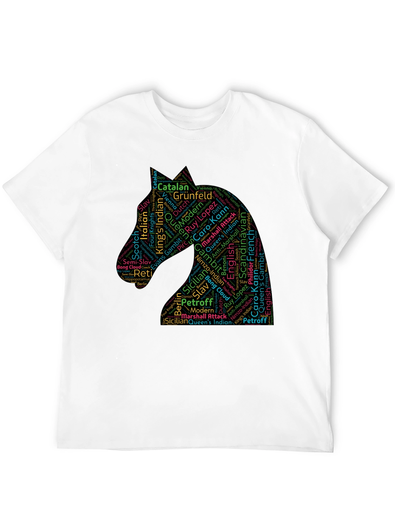 Chess Openings Knight Word Art T-Shirt