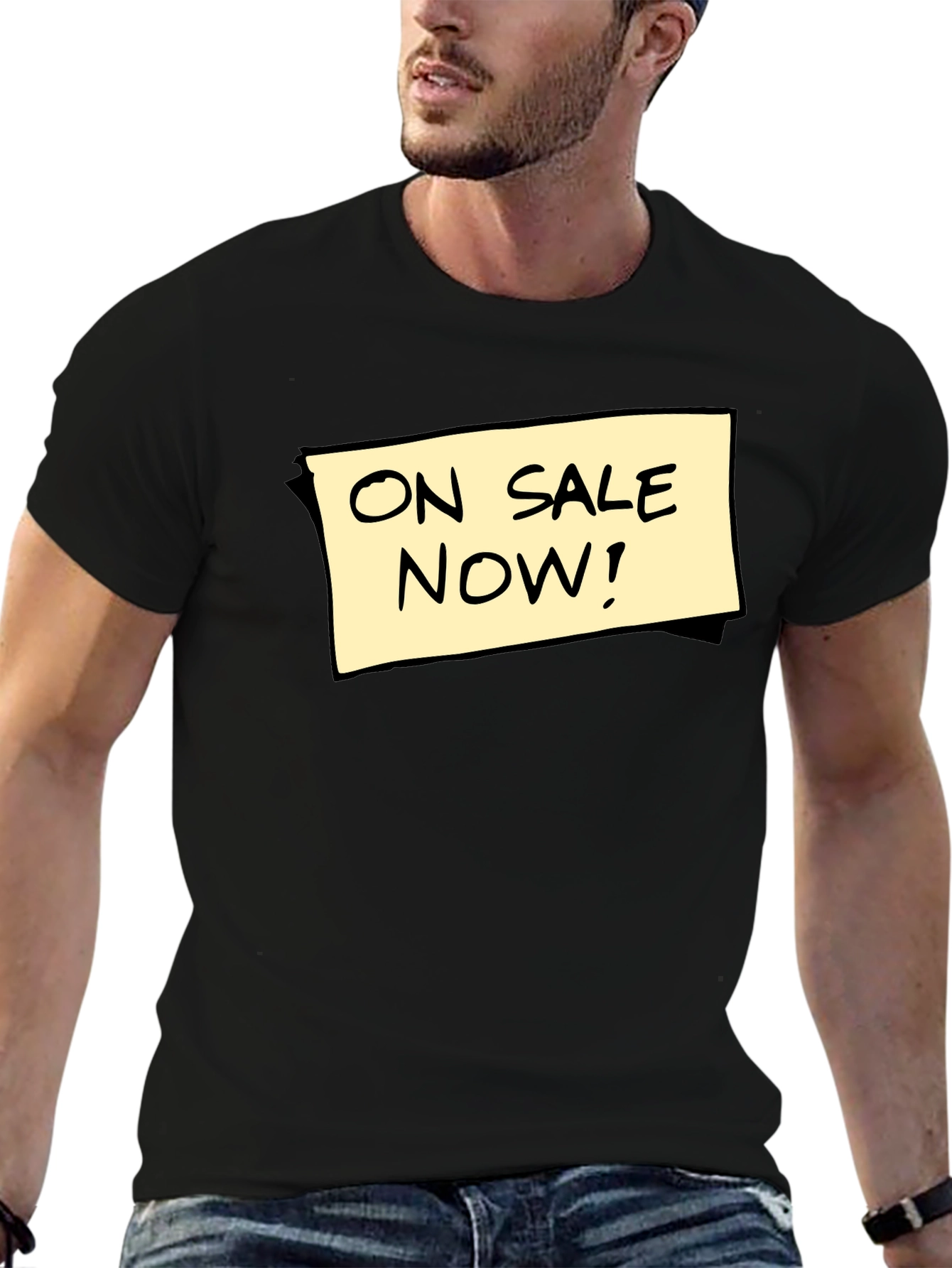 On Sale Now! Graphic Tee - Black Cotton T-Shirt