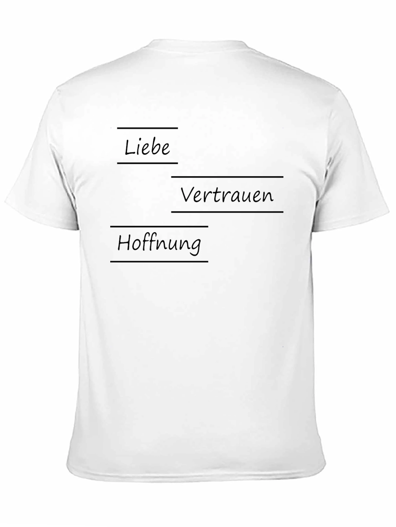 Love Trust Hope T-Shirt - Black Crew Neck Tee