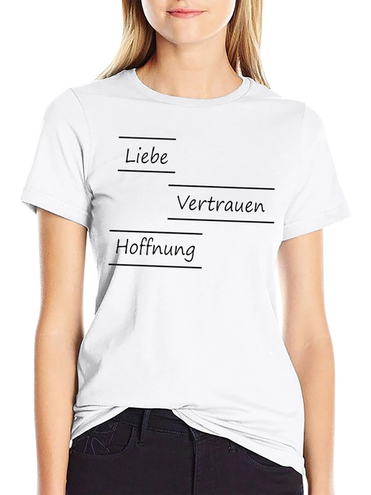 Love Trust Hope T-Shirt - Black Crew Neck Tee