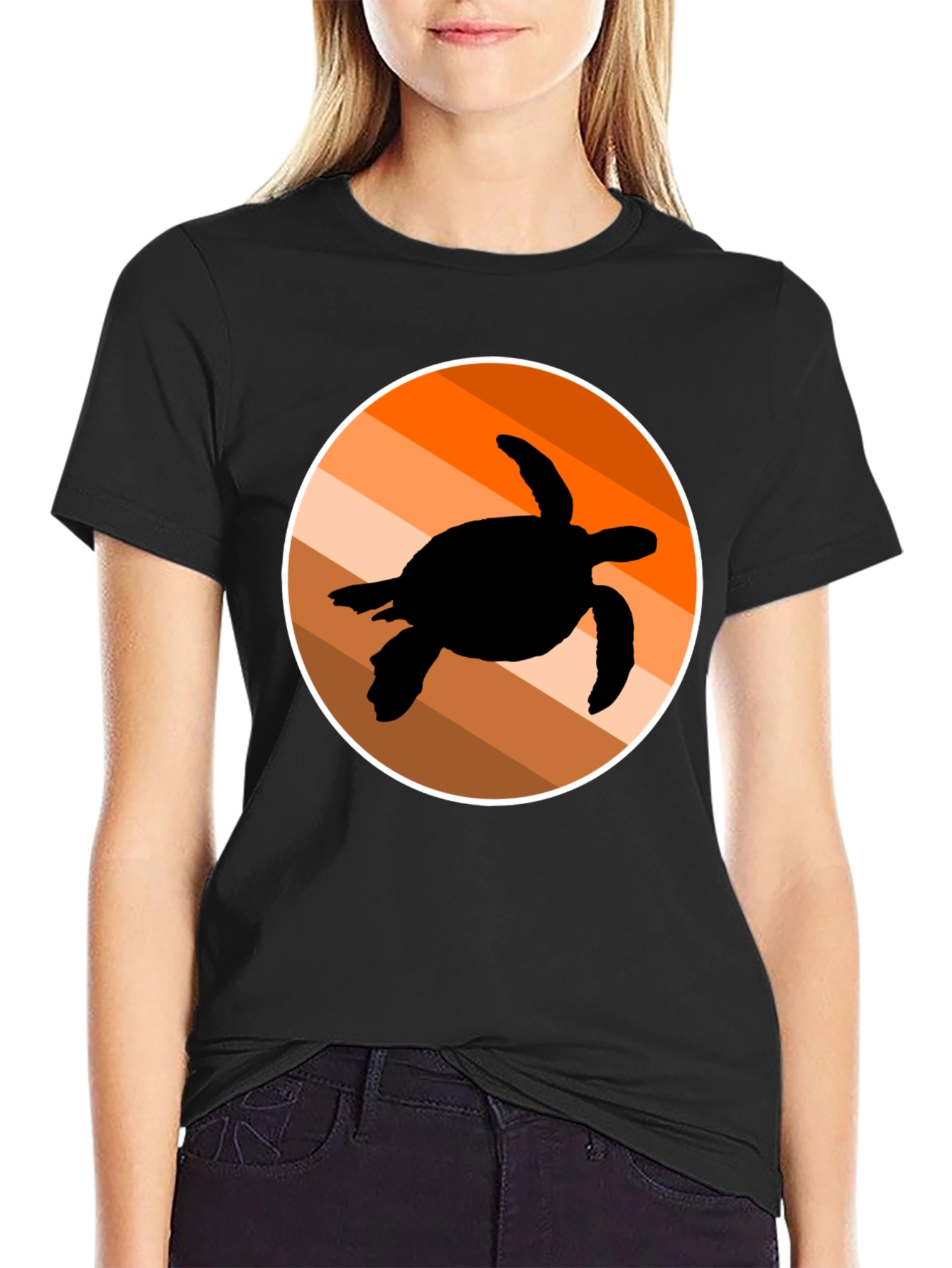 Retro Turtle Silhouette Graphic Tee