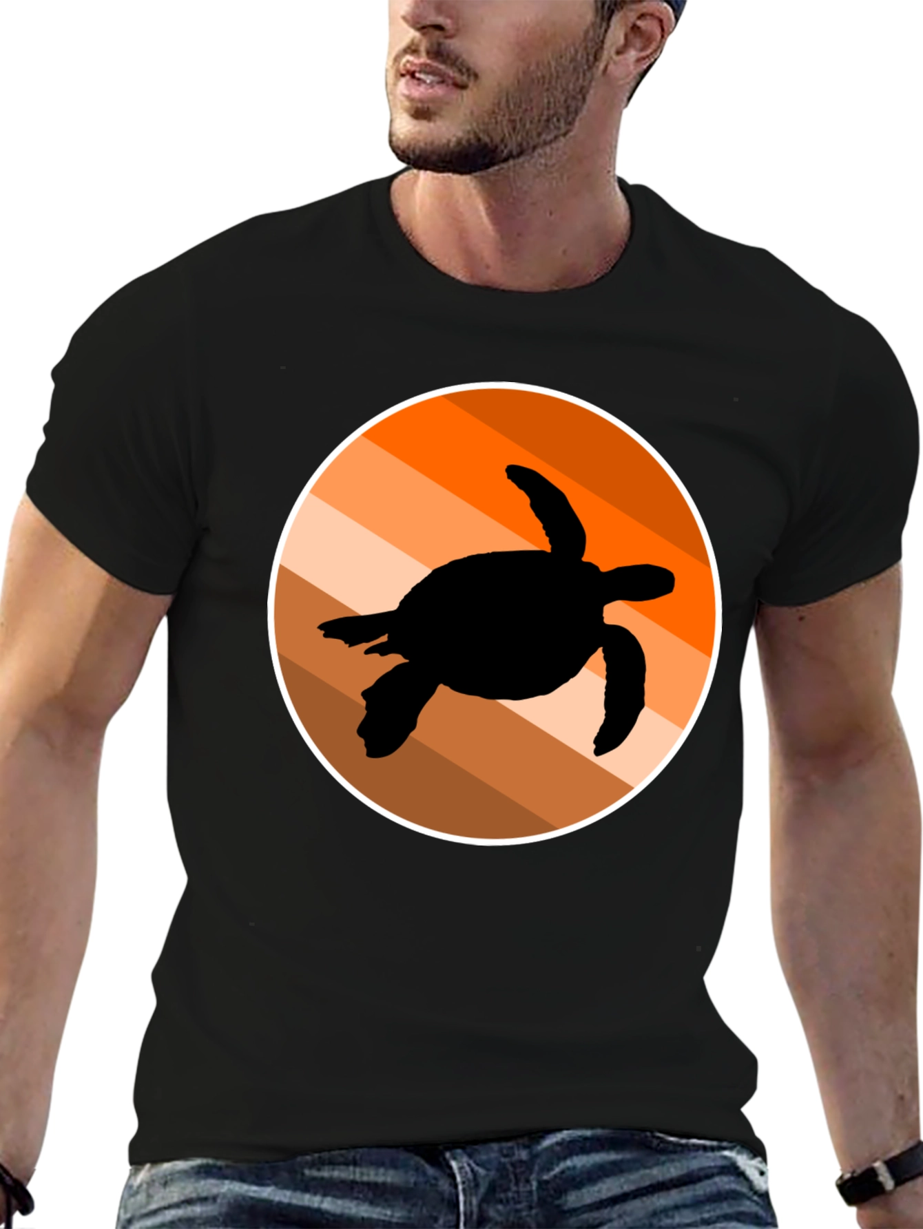 Retro Turtle Silhouette Graphic Tee