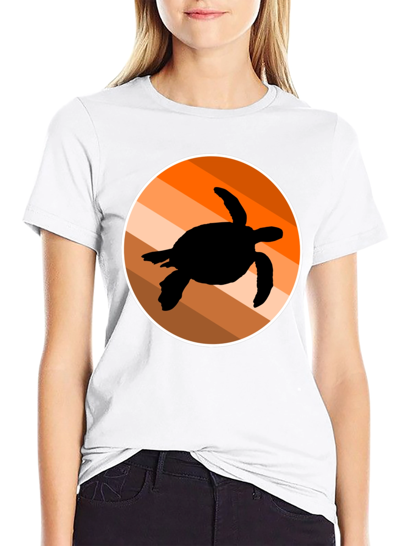 Retro Turtle Silhouette Graphic Tee