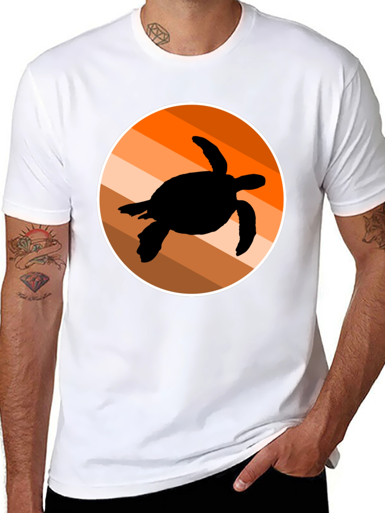 Retro Turtle Silhouette Graphic Tee