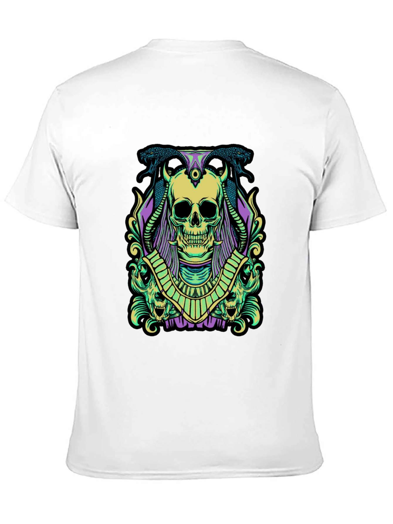 Skull & Snake Graphic Tee - Black Cotton