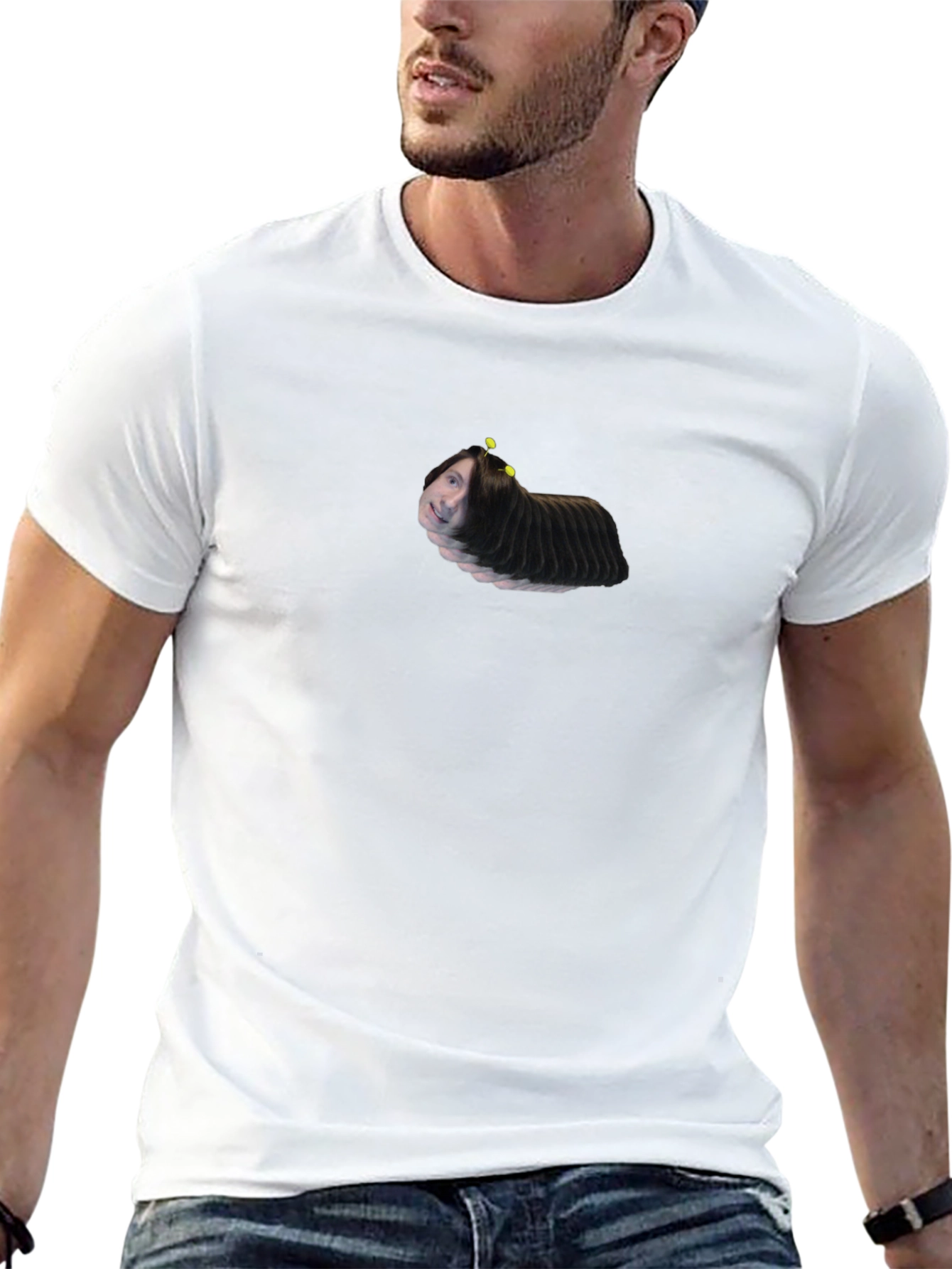 Unique Graphic T-Shirt - Caterpillar Face Design