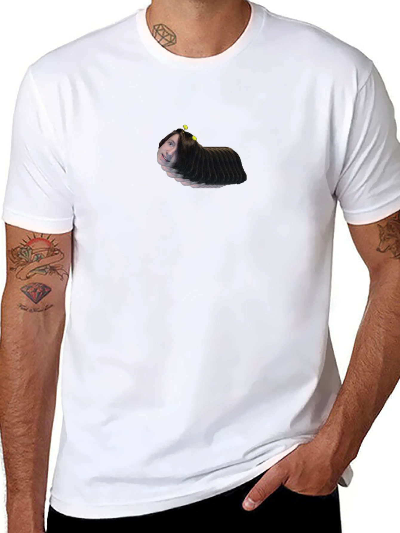 Unique Graphic T-Shirt - Caterpillar Face Design