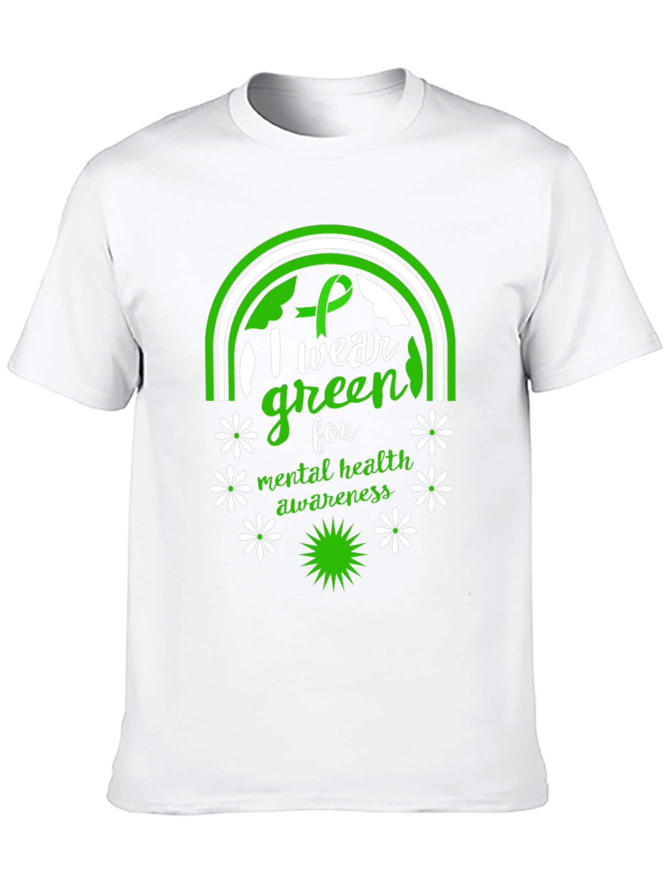 Mental Health Awareness Green Ribbon Graphic Tee