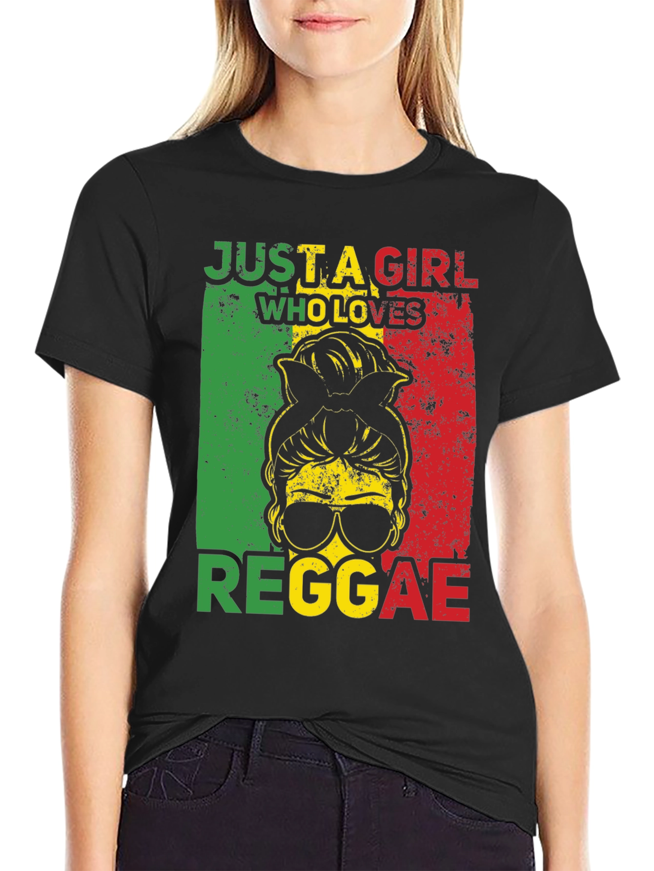 Reggae Girl Graphic Tee - Rastafarian Style