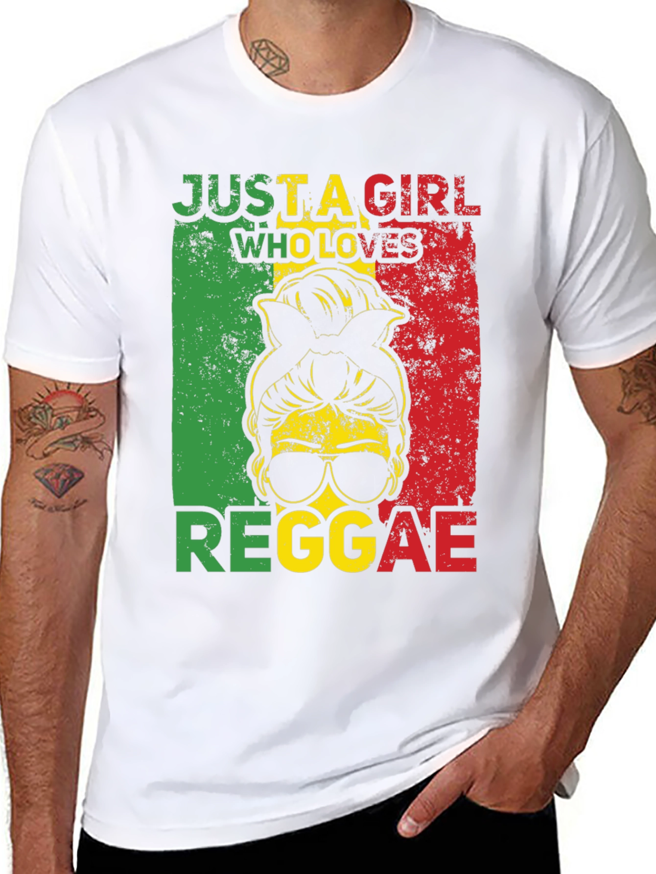 Reggae Girl Graphic Tee - Rastafarian Style
