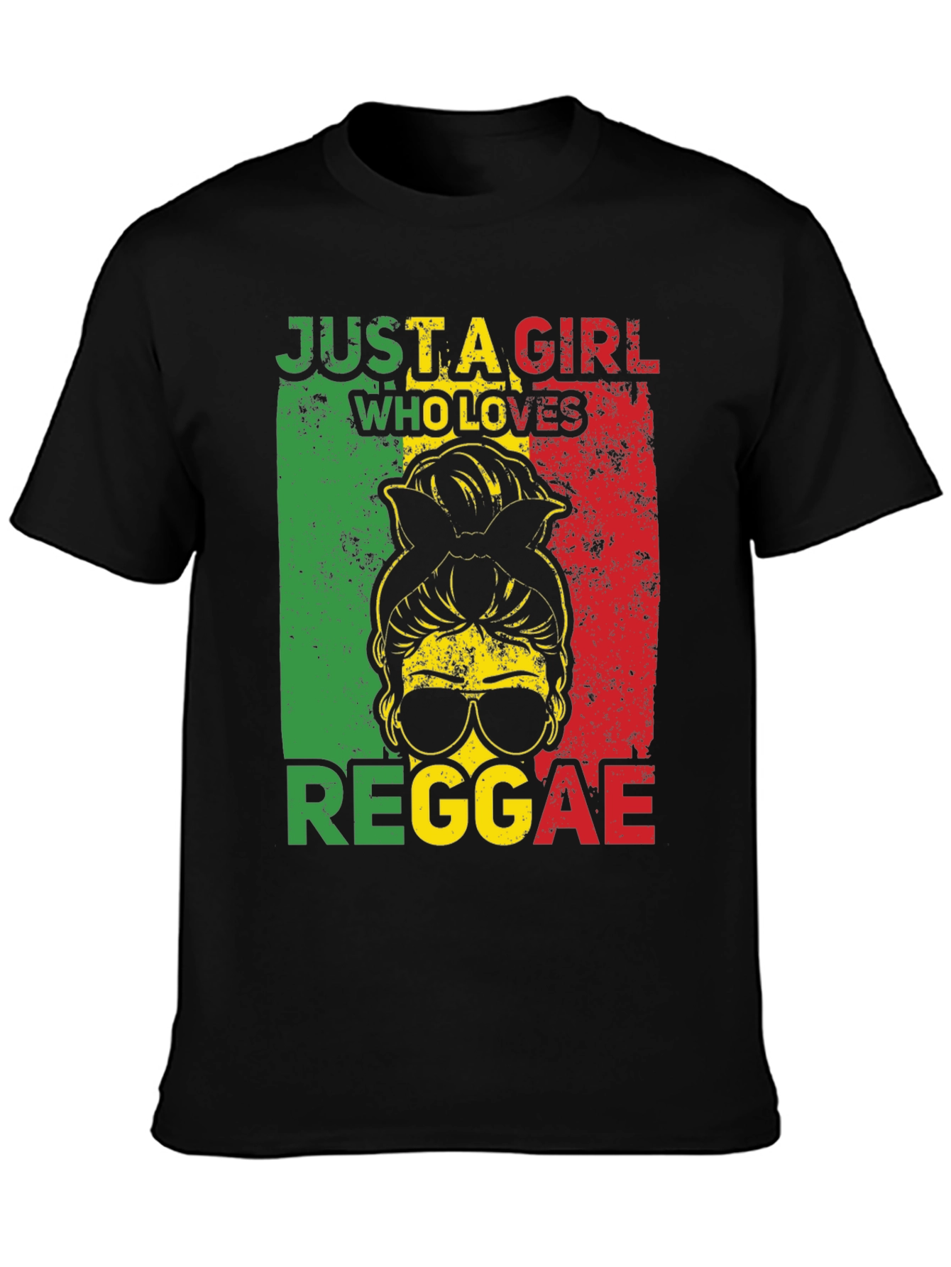 Reggae Girl Graphic Tee - Rastafarian Style