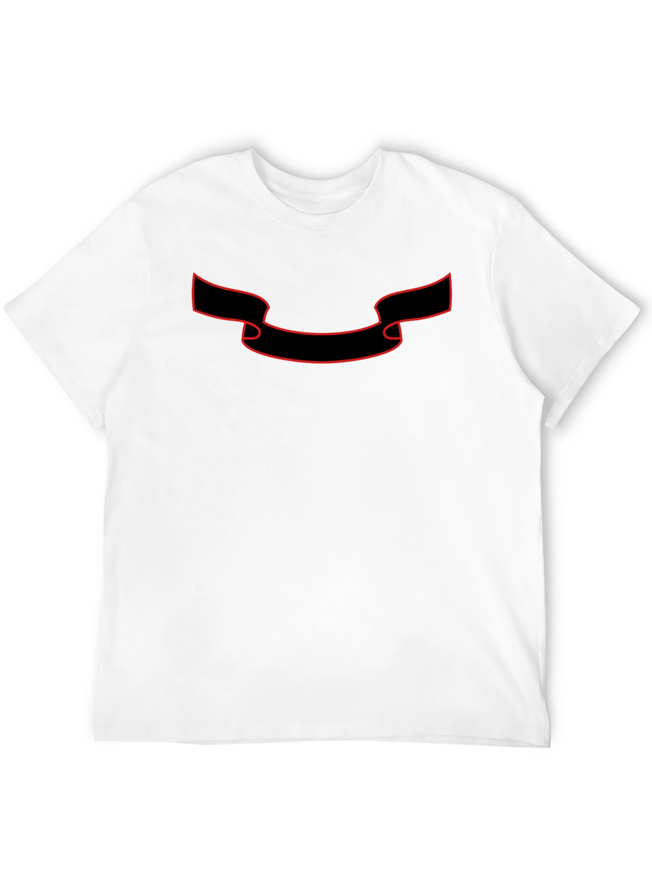 Classic Black T-Shirt with Red Ribbon Graphic