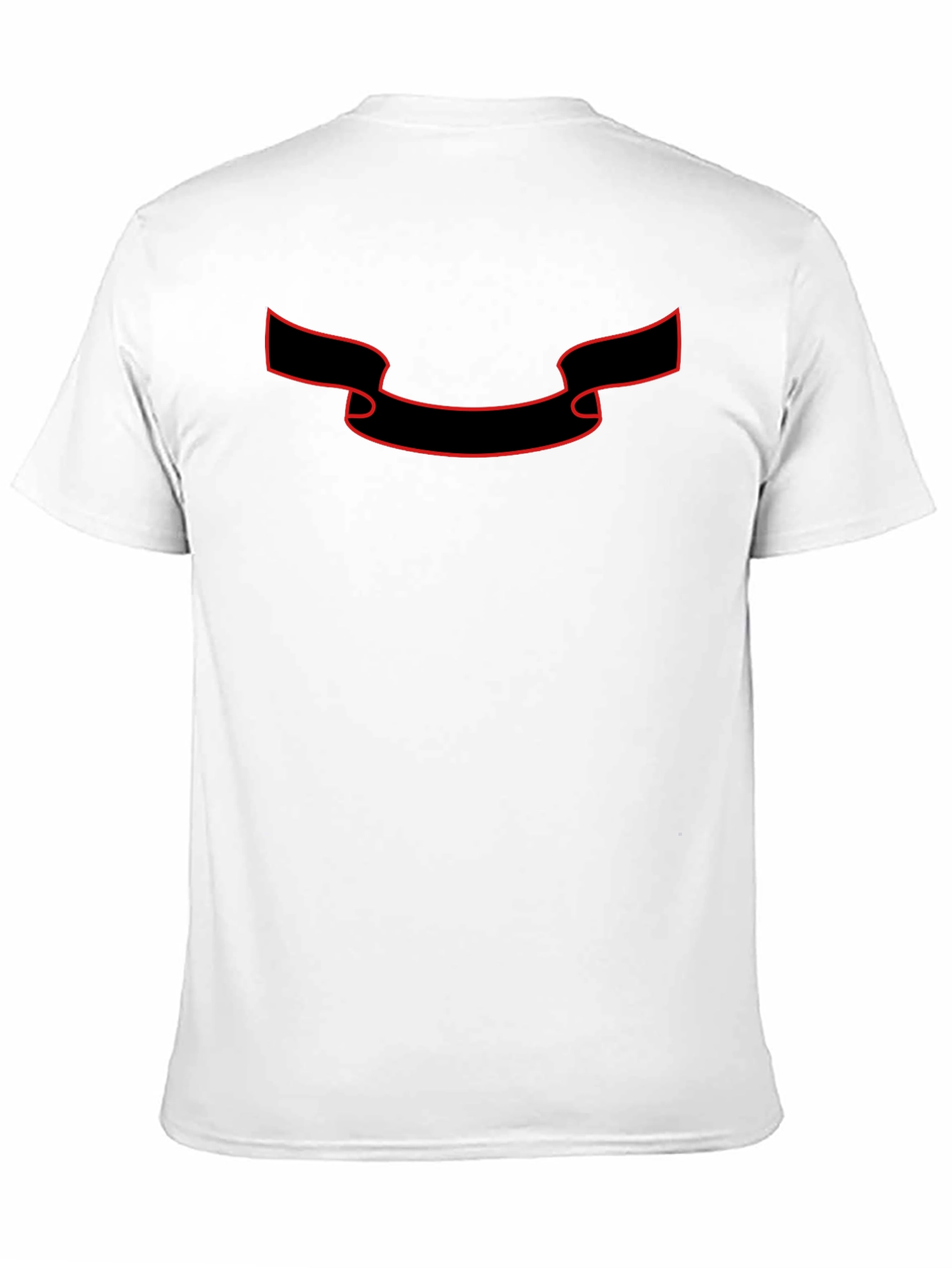 Classic Black T-Shirt with Red Ribbon Graphic