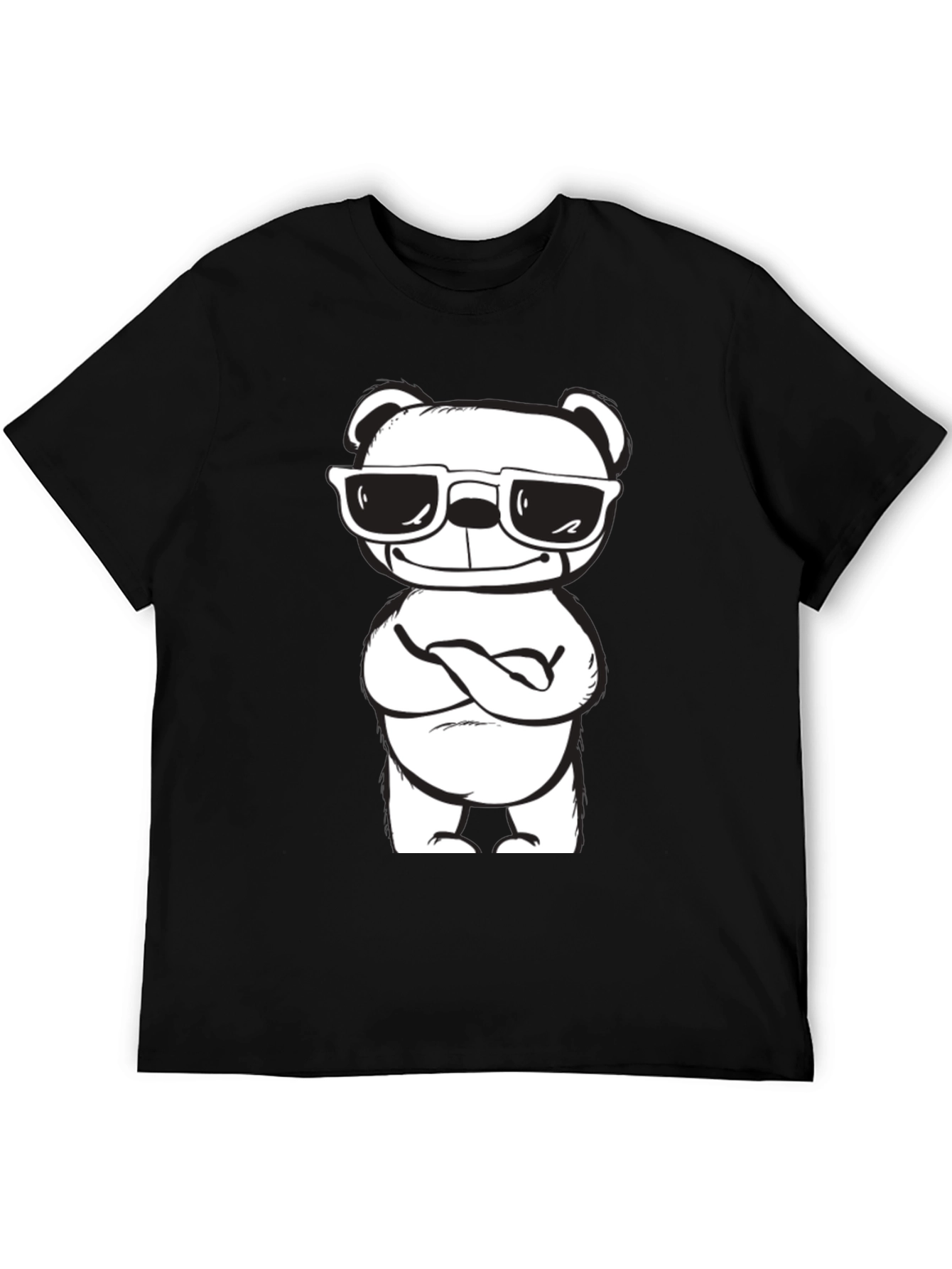 Cool Bear Graphic Tee - Black Cotton Blend