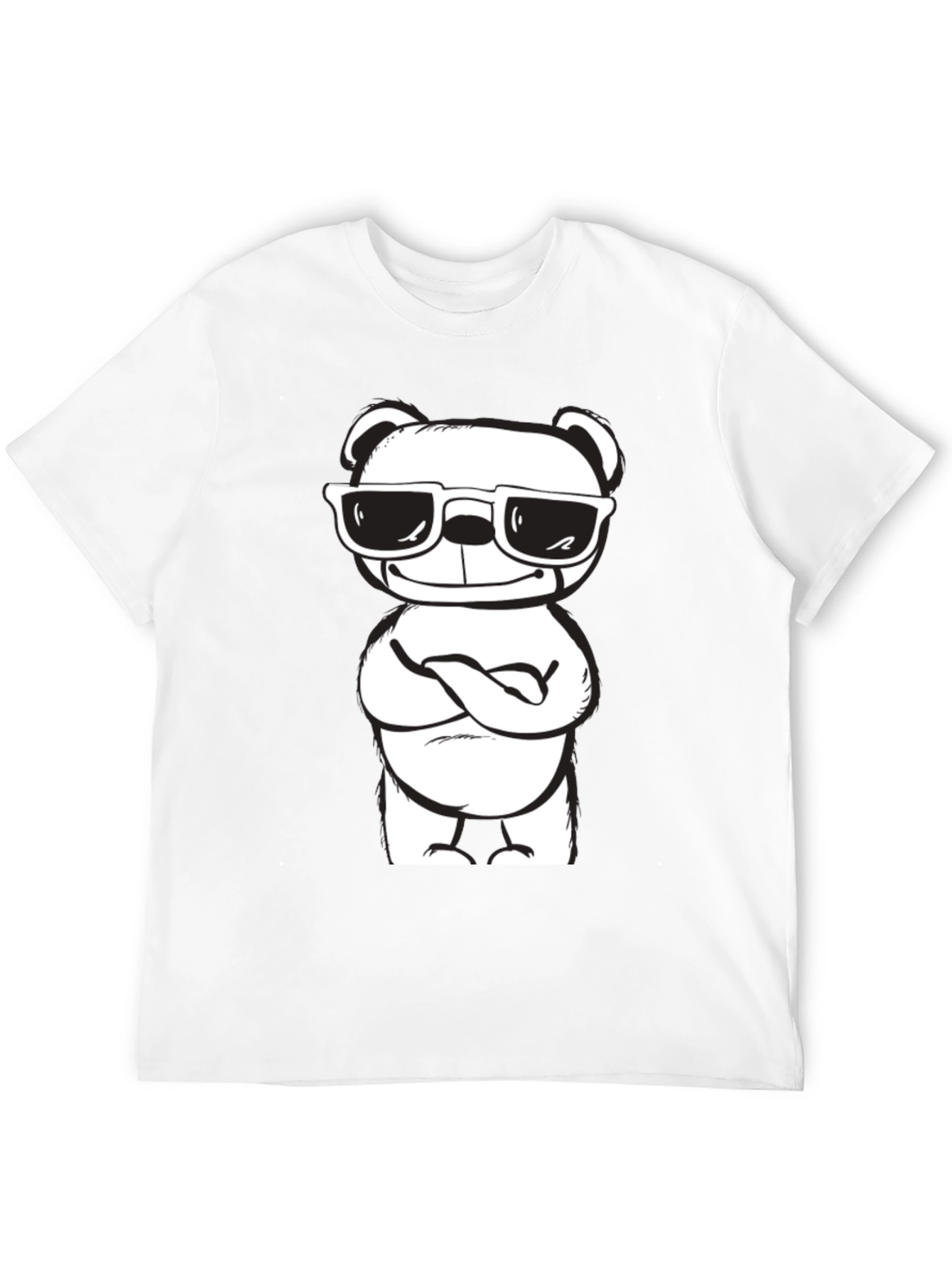 Cool Bear Graphic Tee - Black Cotton Blend