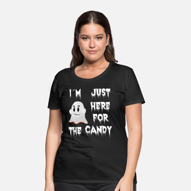 Halloween saying costume just here for the candy