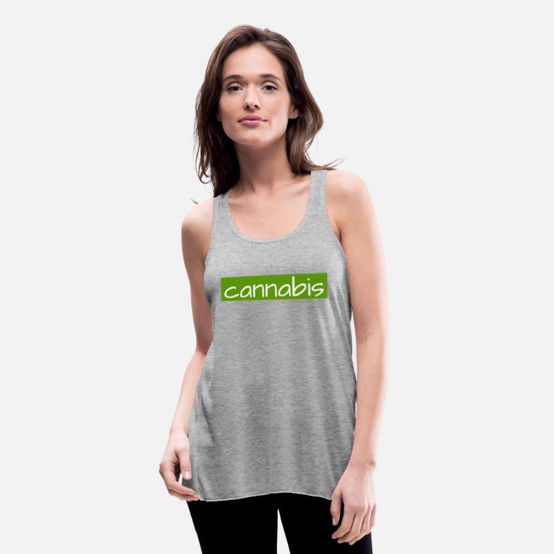 Hand drawn cannabis text logo on green background