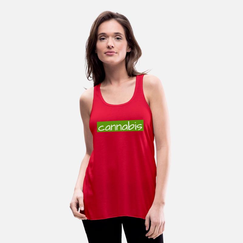 Hand drawn cannabis text logo on green background