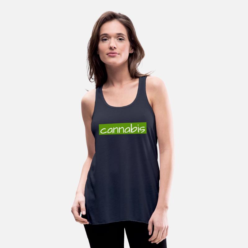 Hand drawn cannabis text logo on green background
