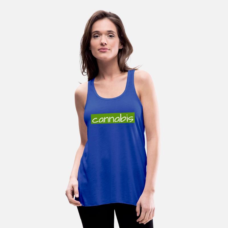 Hand drawn cannabis text logo on green background