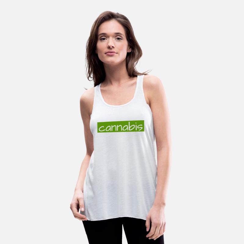 Hand drawn cannabis text logo on green background