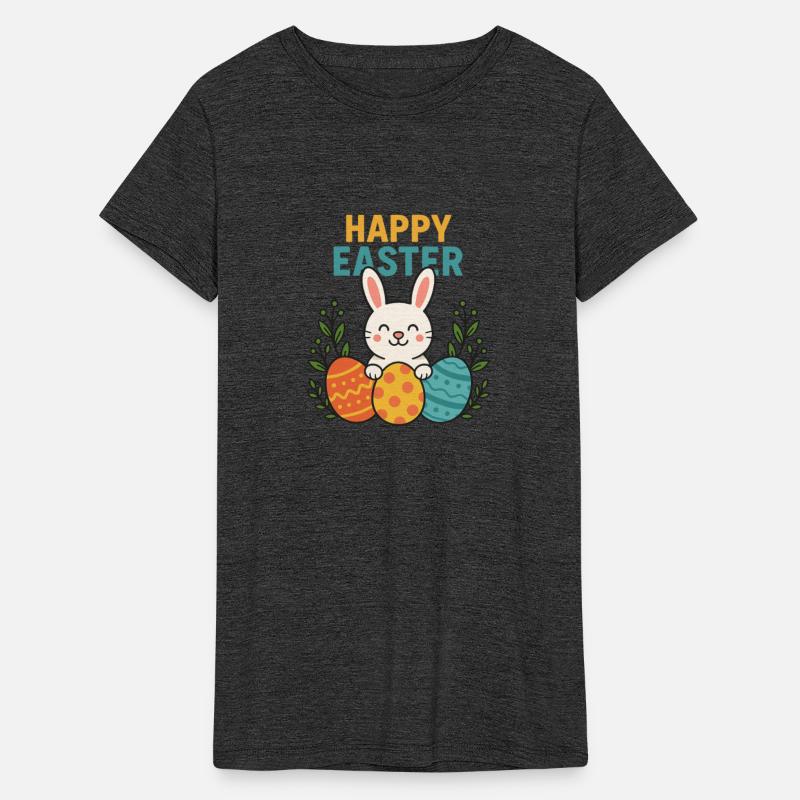 Happy Easter Bunny with Colorful Eggs