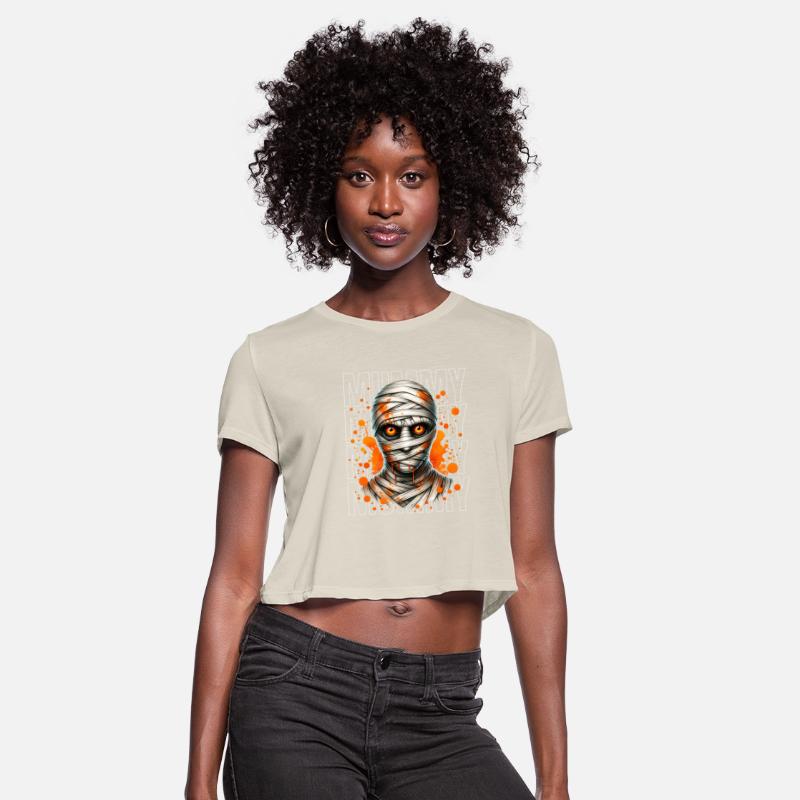 Happy Halloween Mummy Scary Eyes Orange Splatter