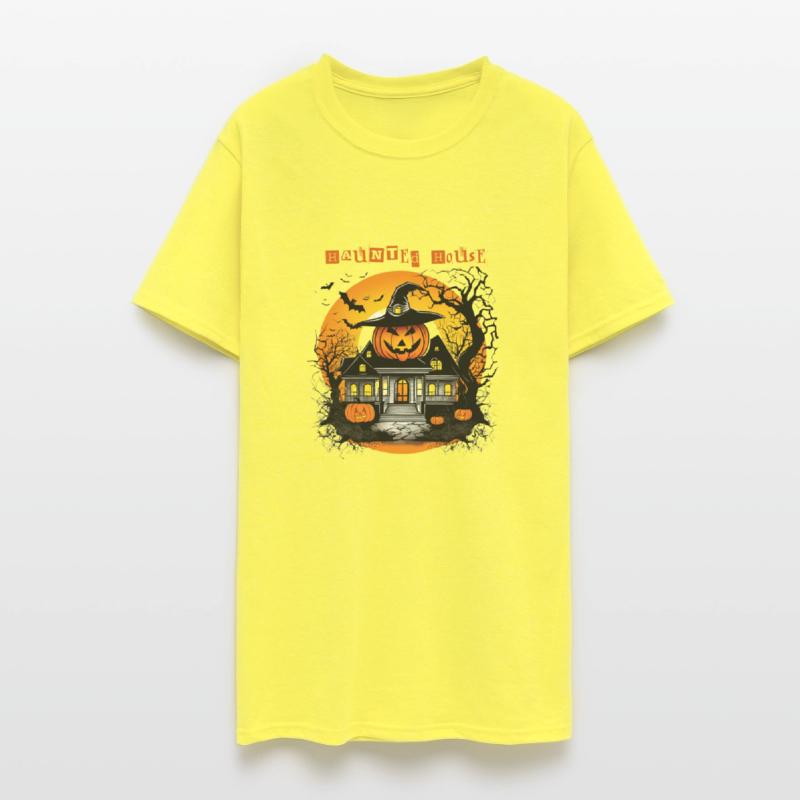 Haunted pumpkin house, vintage Halloween shirt