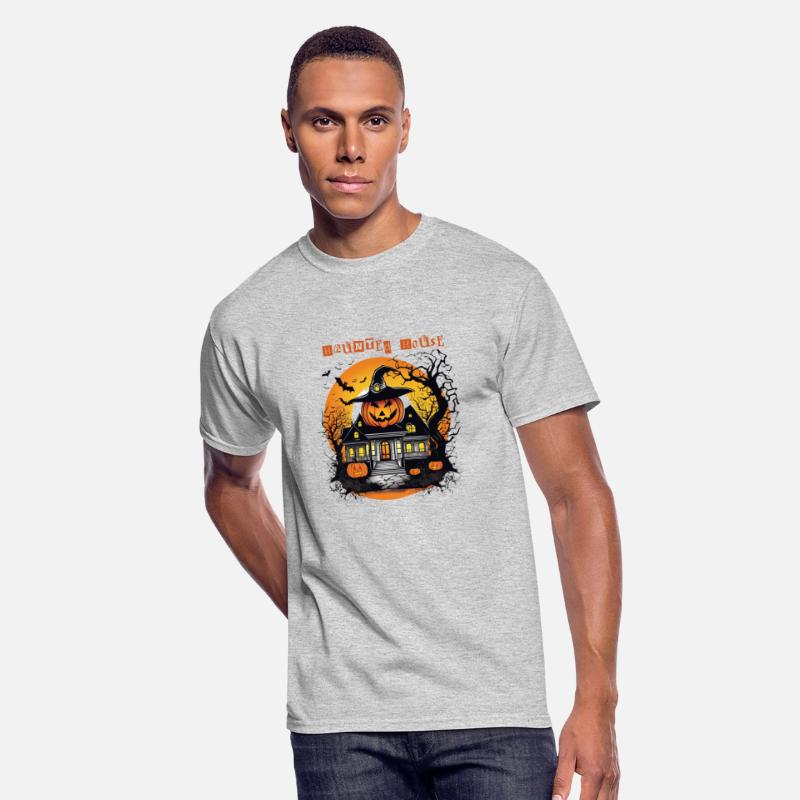 Haunted pumpkin house, vintage Halloween shirt