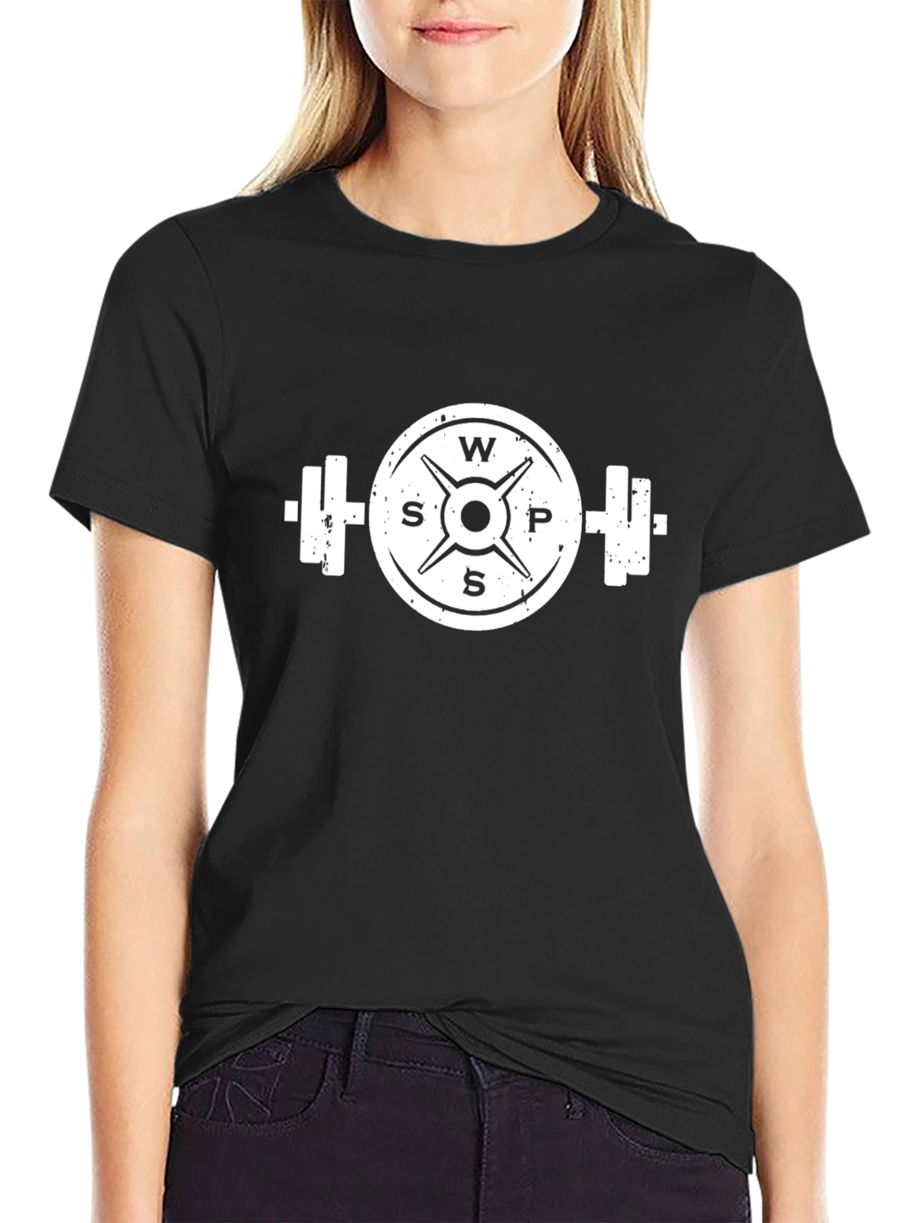 Workout Weight Plate T-Shirt - Black