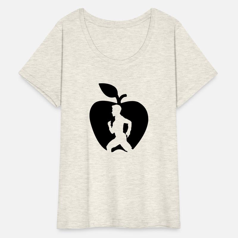 Healthy fruit runner in apple cut out