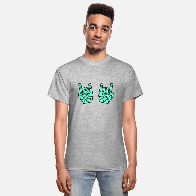 Heavy metal nerd electronic circuits hand gesture