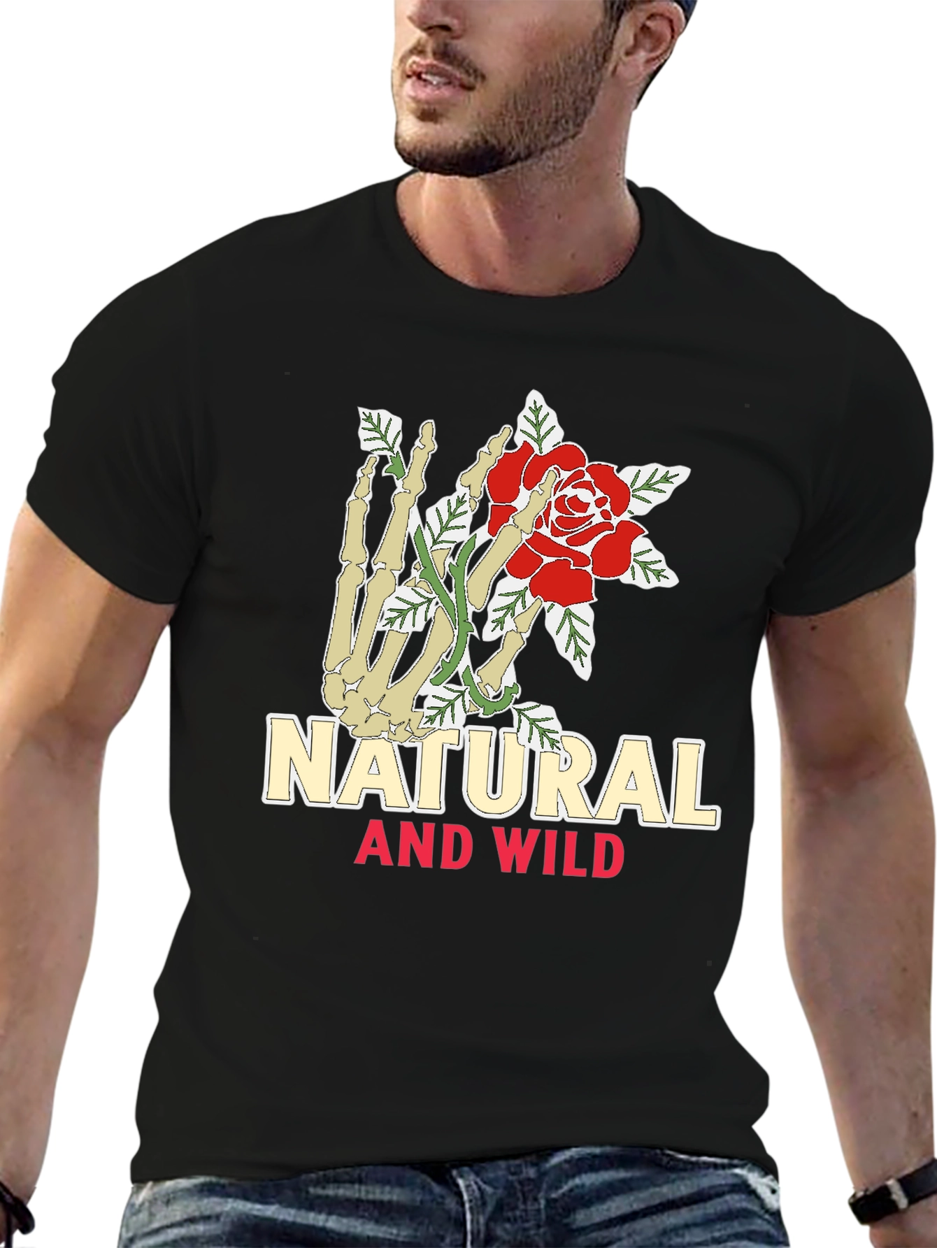 Natural & Wild Skeleton Hand Rose Graphic Tee