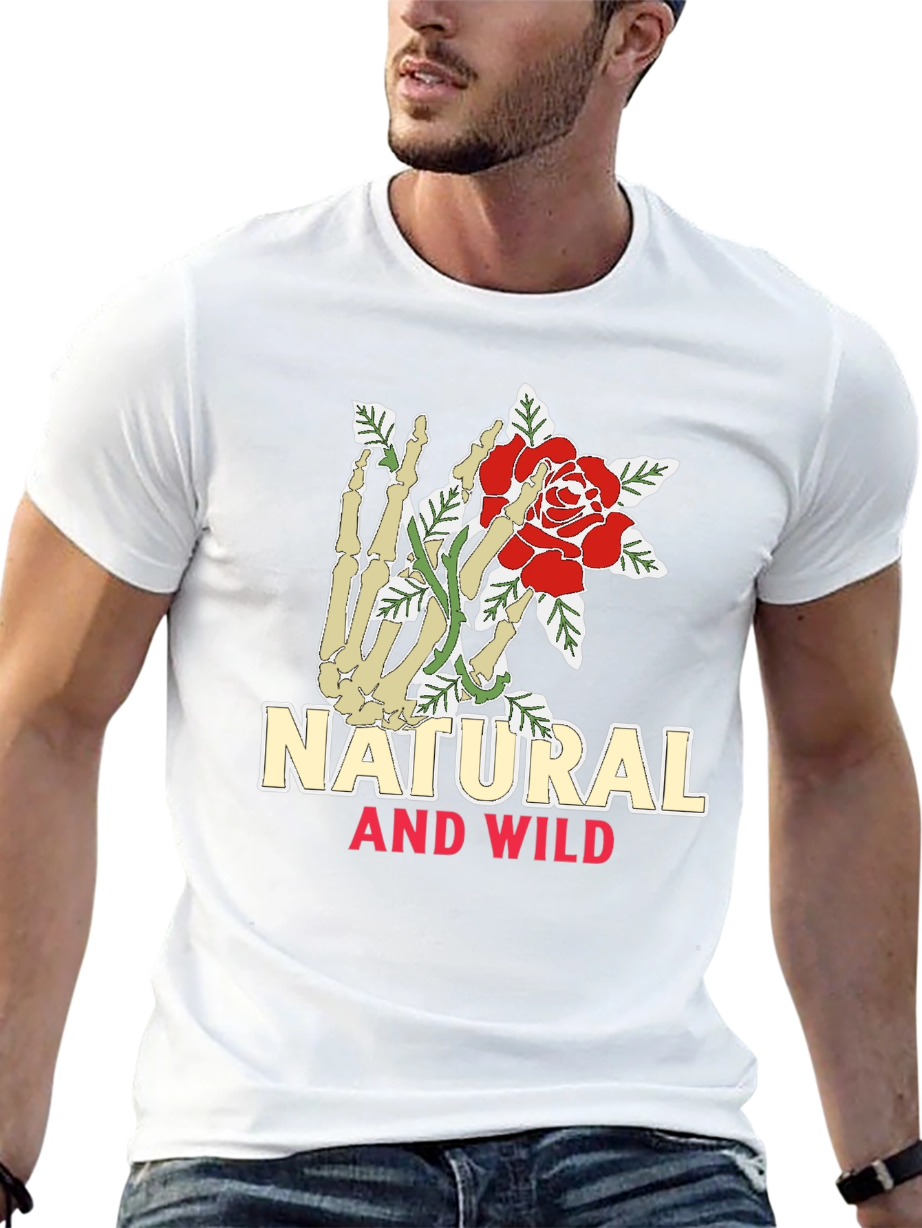 Natural & Wild Skeleton Hand Rose Graphic Tee