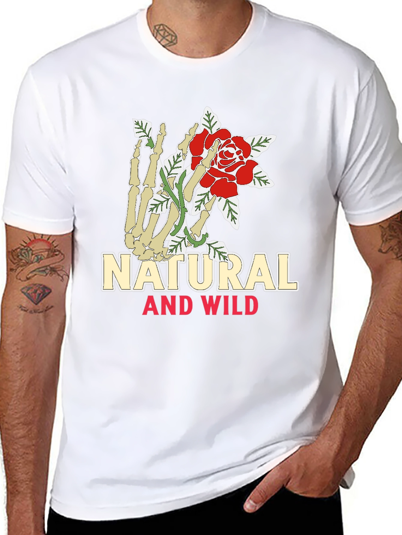Natural & Wild Skeleton Hand Rose Graphic Tee